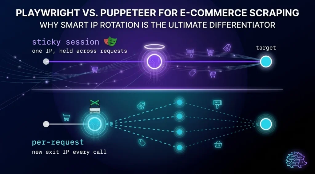 Playwright vs. Puppeteer for E-commerce Scraping: Why Smart IP Rotation is the Ultimate Differentiator